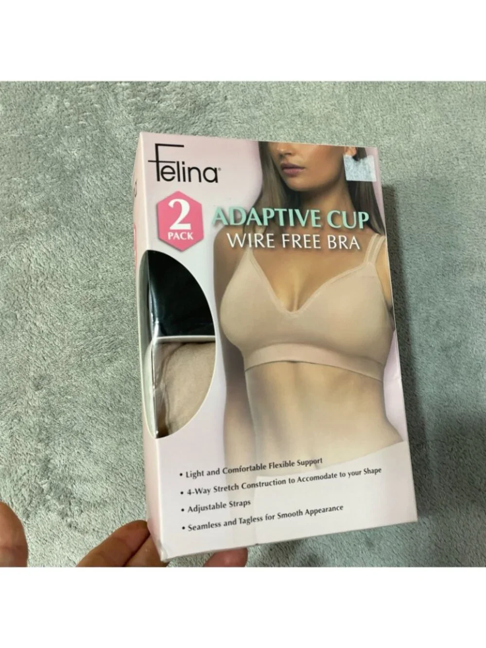 NWT Felina Women's S Black & Nude Adaptive Cup Wire-Free